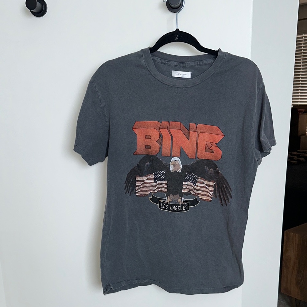 Anine Bing Gray Vintage Bing Tee